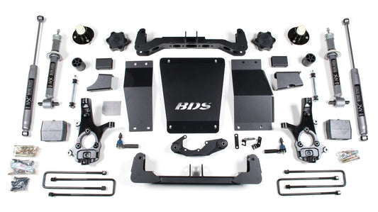 BDS 2014-2018 CHEVY,GMC 1500 4WD CAST STEEL ARMS,6" LIFT BLOCK KIT,NITRO SHOCKS