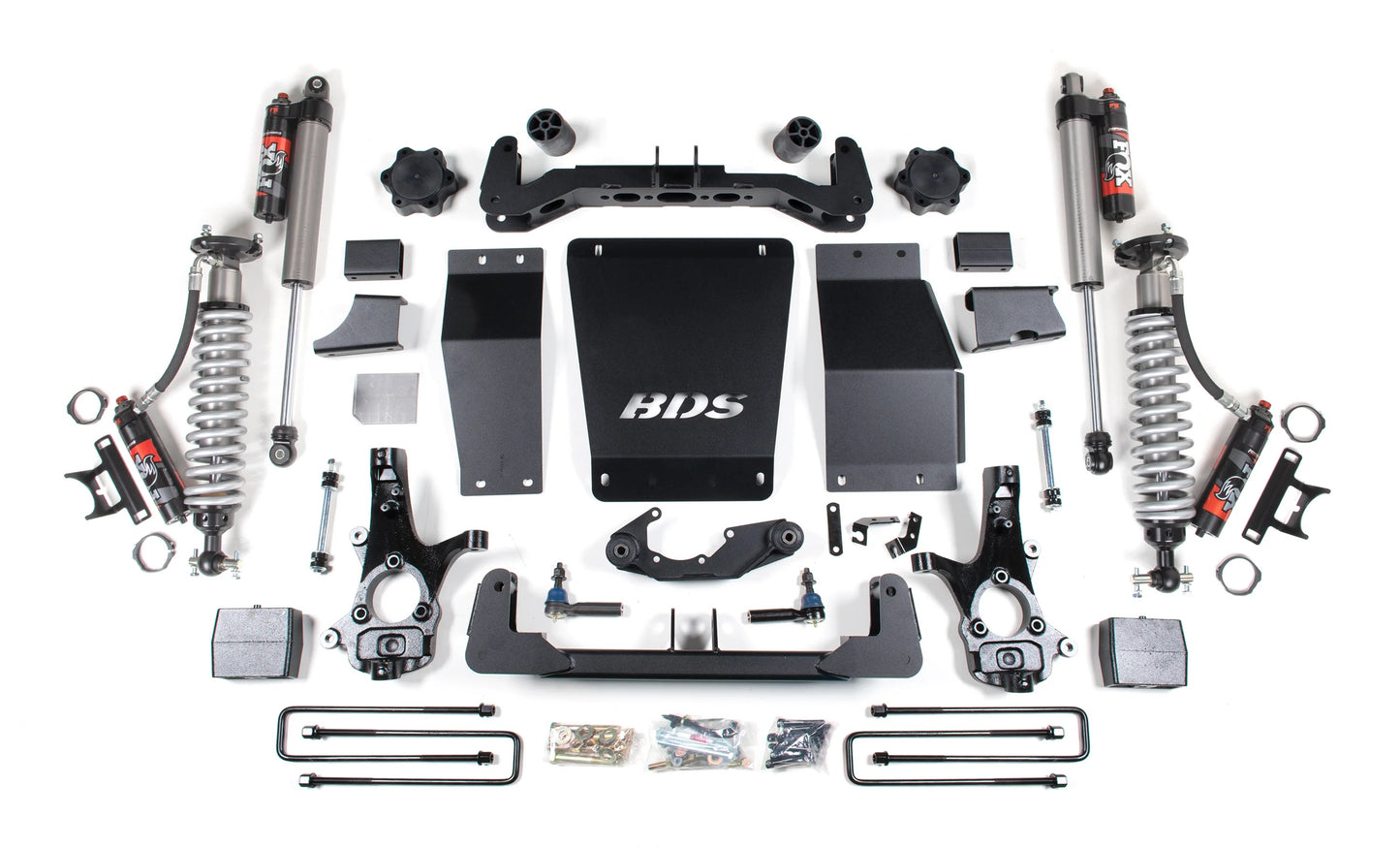 BDS 2014-2018 CHEVY,GMC 1500 4WD CAST STEEL ARMS,6" LIFT BLOCK KIT,FOX 2.5 ELITE