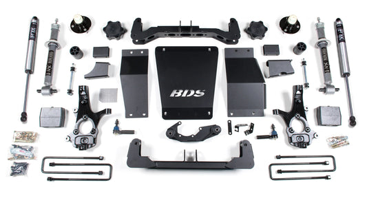 BDS 2014-2018 CHEVY,GMC 1500 4WD STAMPED/ALUM ARMS,6" LIFT BLOCK KIT,FOX SHOCKS