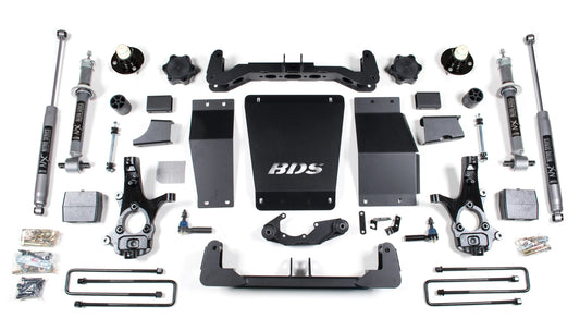 BDS 2014-2018 CHEVY,GMC 1500 4WD STAMP/ALUM ARMS,6" LIFT BLOCK KIT,NITRO SHOCKS