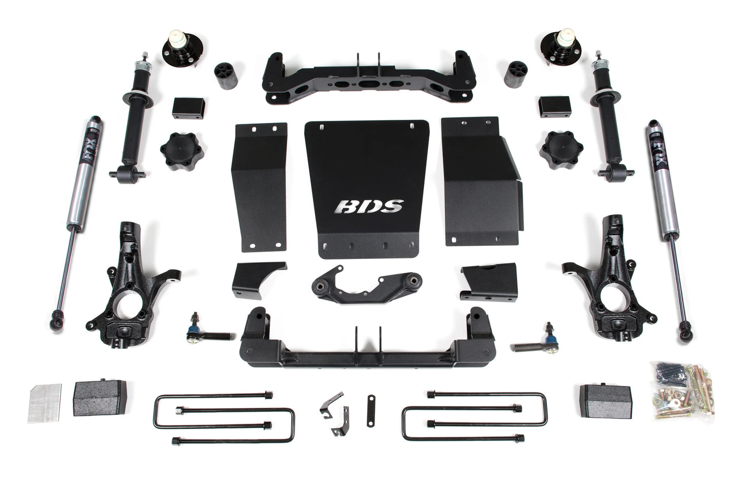 BDS 2014-2018 CHEVY,GMC 1500 4WD CAST STEEL ARMS,4" LIFT BLOCK KIT,FOX SHOCKS
