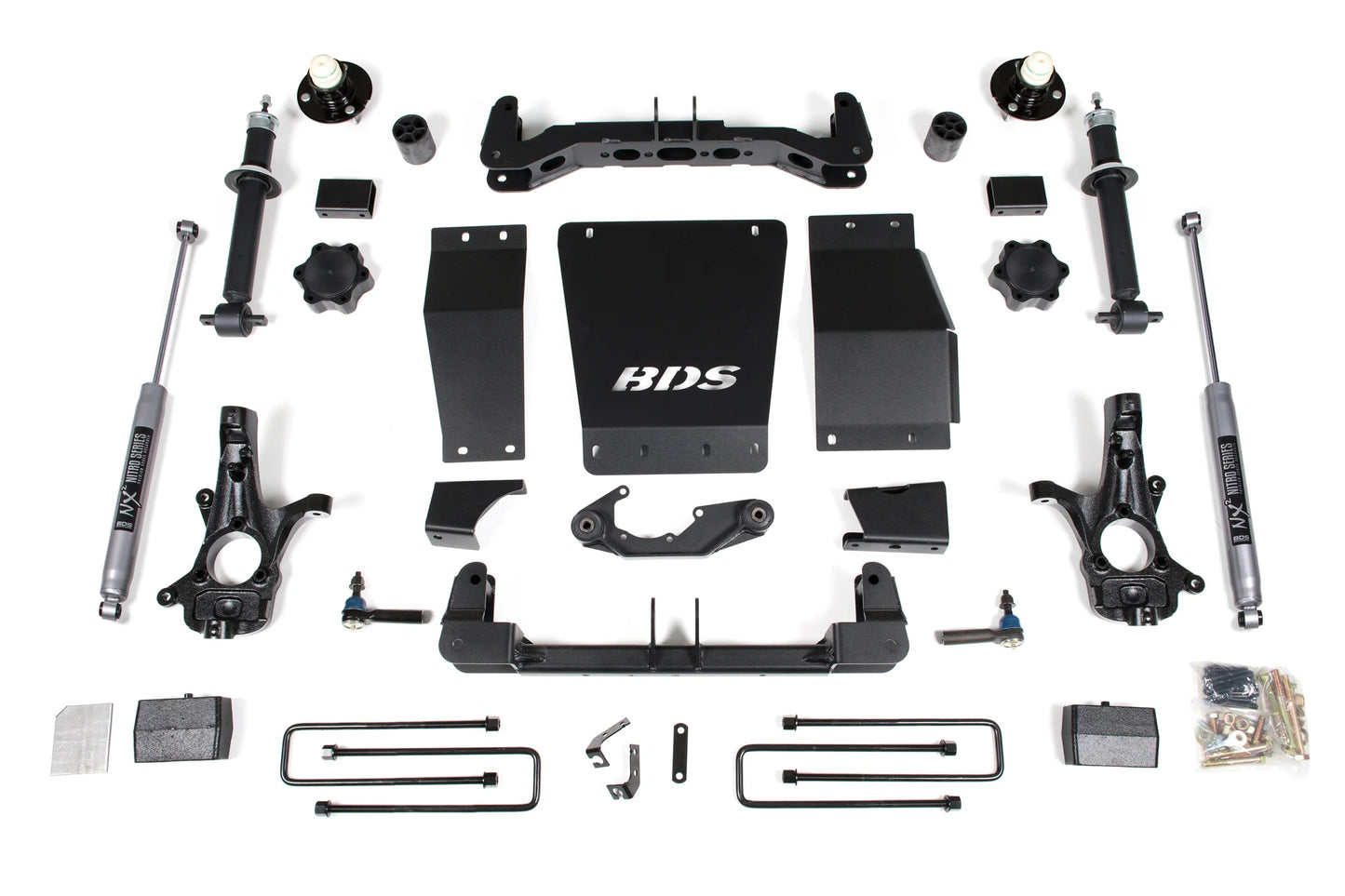 BDS 2014-2018 CHEVY,GMC 1500 4WD CAST STEEL ARMS,4" LIFT BLOCK KIT,NITRO SHOCKS