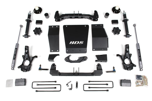 BDS 2014-2018 CHEVY,GMC 1500 4WD CAST STEEL ARMS,4" LIFT BLOCK KIT,NITRO SHOCKS