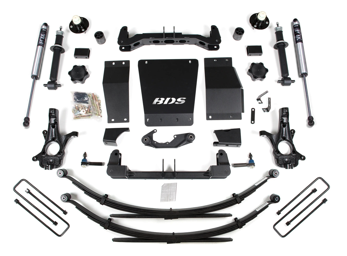 BDS 2014-2018 CHEVY,GMC 1500 4WD STAMPED OR ALUM ARMS,4" LIFT LEAF SPRING,FOX