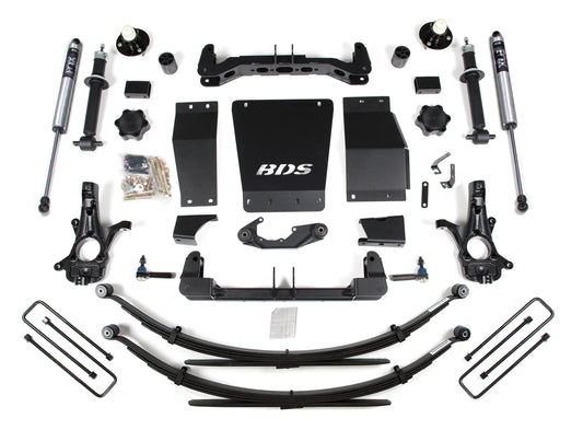 BDS 2014-2018 CHEVY,GMC 1500 4WD STAMPED OR ALUM ARMS,4" LIFT LEAF SPRING,FOX
