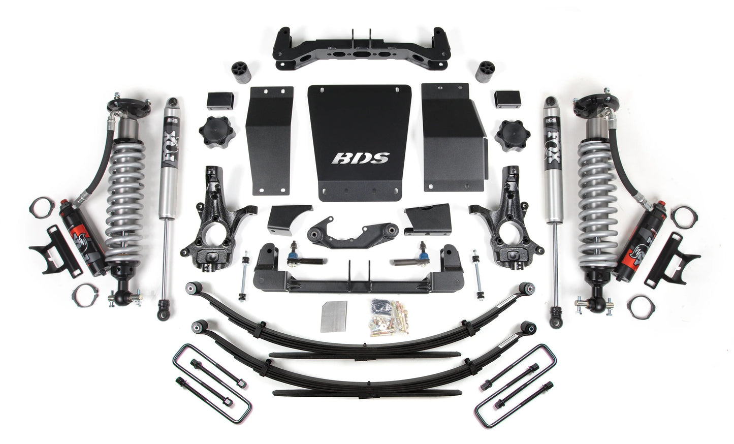BDS 2014-2018 CHEVY,GMC 1500 4WD CAST STEEL ARMS,6" LIFT LEAF SPRINGS,FOX 2.0