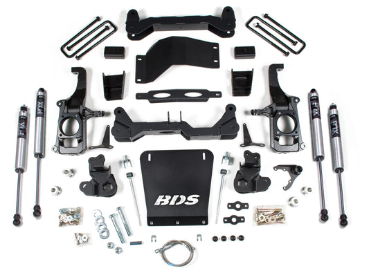 BDS 11-19 GM 2500HD,3500HD W/O OVERLOAD,4.5" LIFT KIT,2" REAR BLOCK,FOX SHOCKS