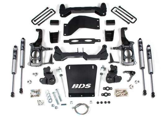 BDS 11-19 GM 2500HD,3500HD WITH OVERLOAD,4.5" LIFT KIT,2" REAR BLOCK,FOX SHOCKS