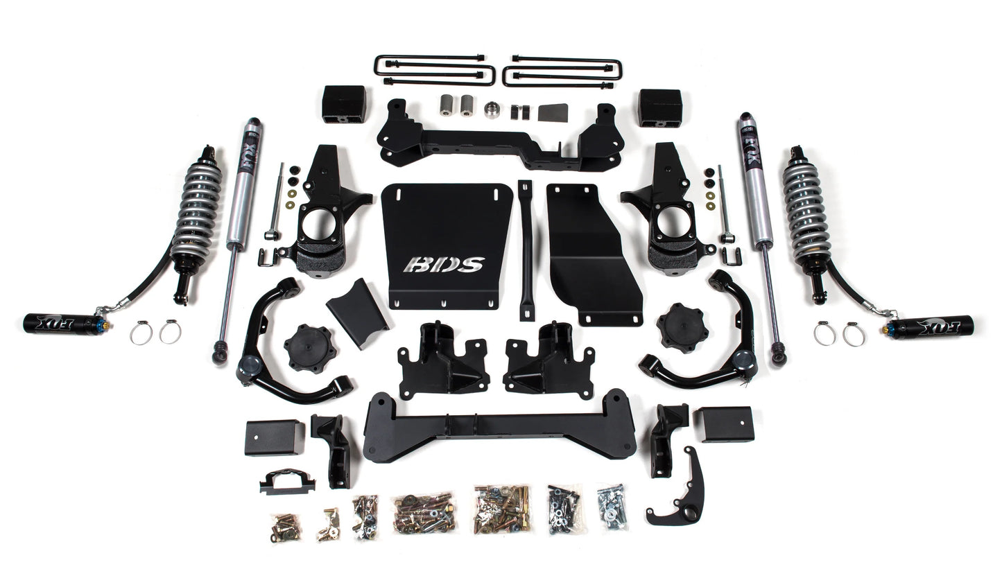 BDS 01-10 GM 2500HD,3500HD,6.5" LIFT KIT,REAR BLOCK,WITH FOX 2.5 COILOVERS