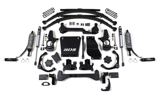 BDS 01-10 GM 2500HD,3500HD,6.5" LIFT KIT,REAR LEAF SPRING,WITH FOX 2.5 COILOVERS