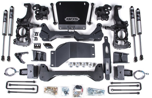 BDS 20-25 GM 2500HD,3500HD W/O OVERLOAD,6.5" LIFT BLOCK KIT WITH FOX SHOCKS