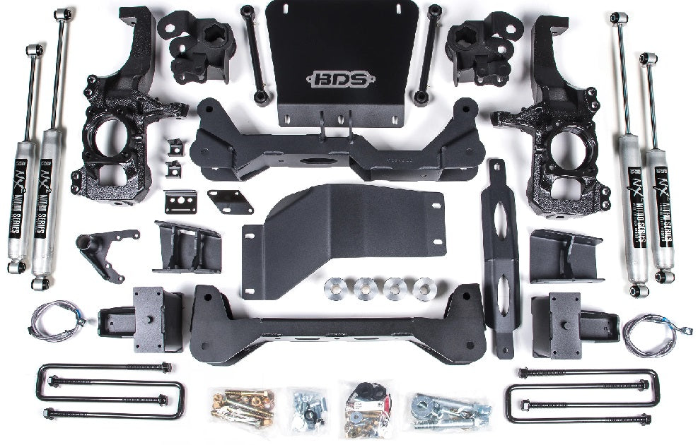 BDS 20-25 GM 2500HD,3500HD W/O OVERLOAD,6.5" LIFT BLOCK KIT WITH NITRO SHOCKS