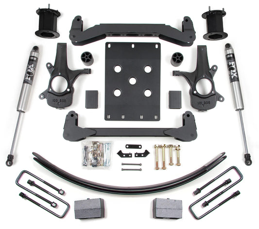 BDS 2007-2013 CHEVY,GMC 1500 2WD 6" LIFT BLOCK KIT WITH FOX 2.0 SHOCKS