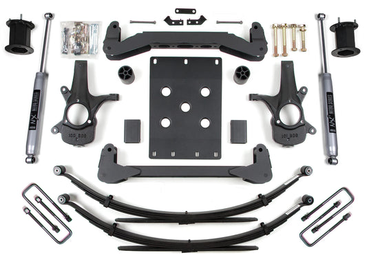 BDS 2007-2013 CHEVY,GMC 1500 2WD 6" LIFT LEAF SPRINGS KIT WITH NITRO SHOCKS