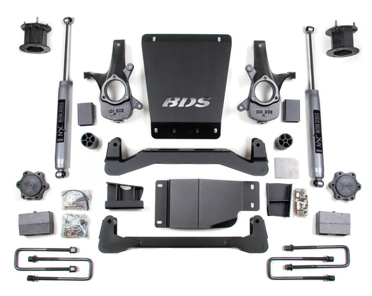 BDS 2007-2013 CHEVY,GMC 1500 4WD 4.5" LIFT BLOCK KIT WITH NITRO SHOCKS