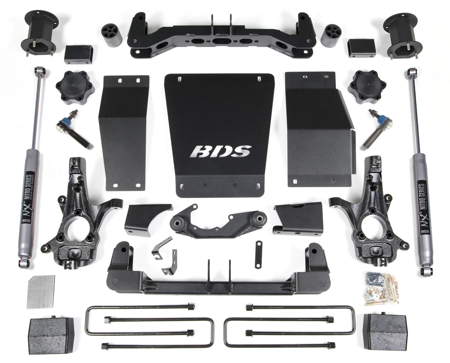 BDS 2014-2018 CHEVY,GMC 1500 4WD CAST STEEL ARMS,4.5" LIFT BLOCK KIT,NITRO SHOCK