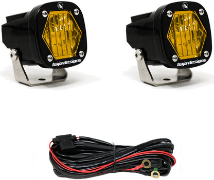 BAJA DESIGNS S1 AMBER WIDE CORNERING LED LIGHTS,PAIR,MOUNTING BRACKETS