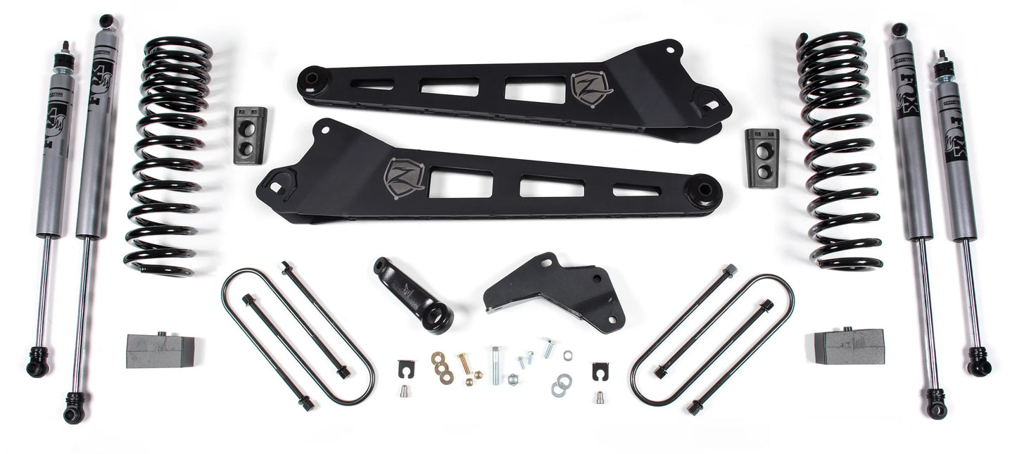ZONE 2013-2018 RAM 3500 4WD DIESEL 4.5" RADIUS ARM LIFT KIT,3" BLOCK,FOX SHOCKS