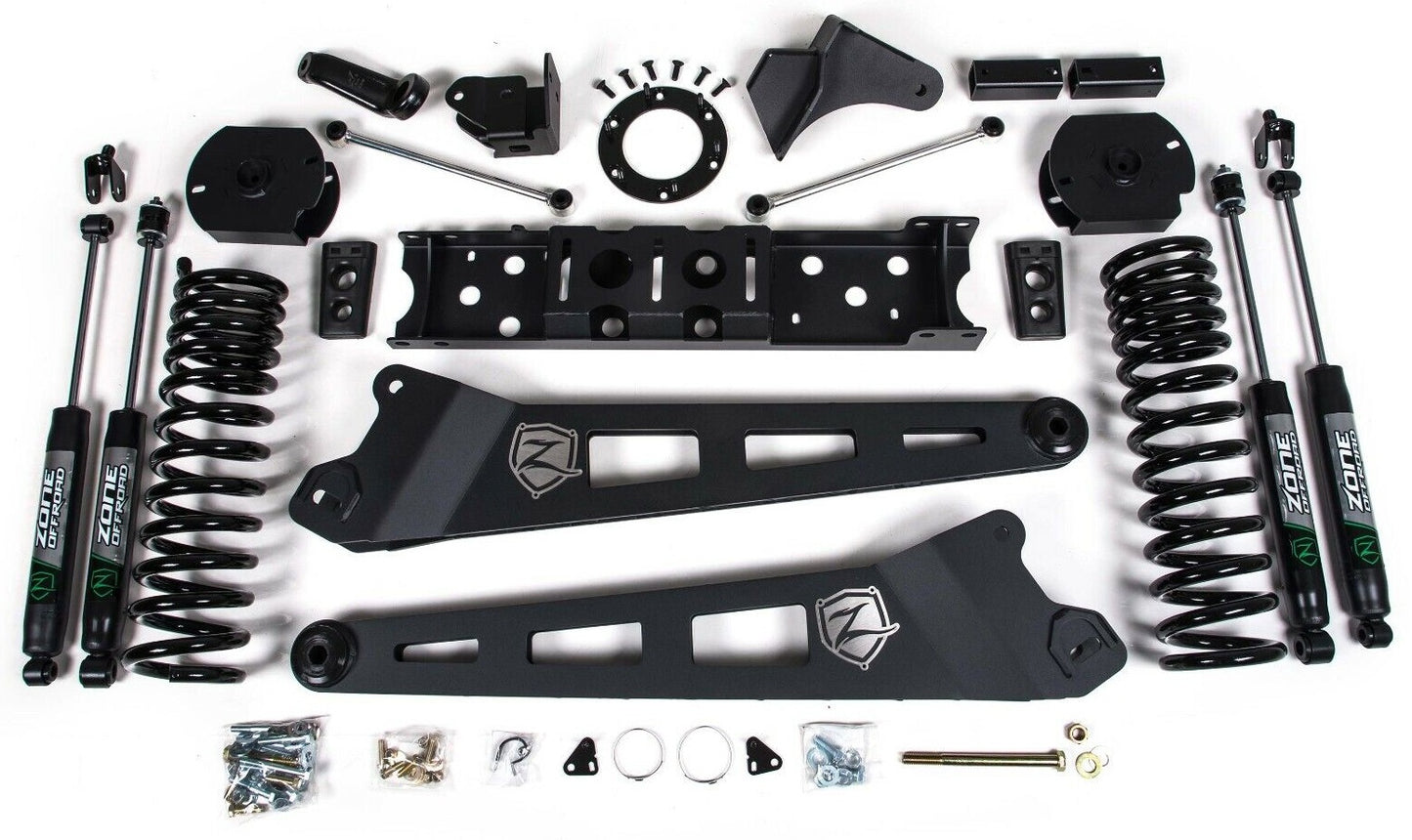 ZONE 2019-2024 RAM 2500 4.5" RADIUS ARM LIFT KIT,DIESEL,6-BOLT T-CASE,NITRO
