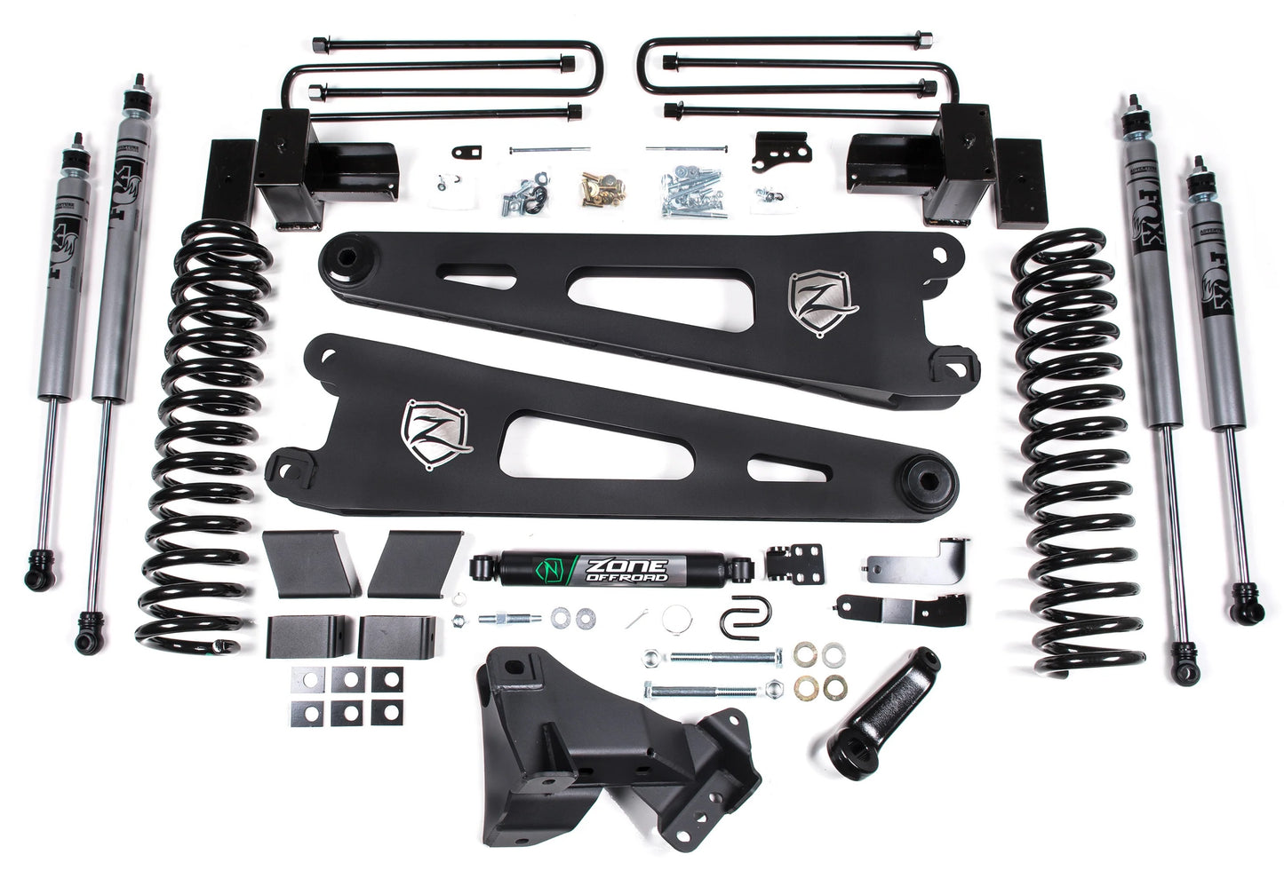 ZONE 2017-2019 F250,F350 4WD DIESEL W/O OVERLOAD 4" SUSPENSION LIFT,FOX