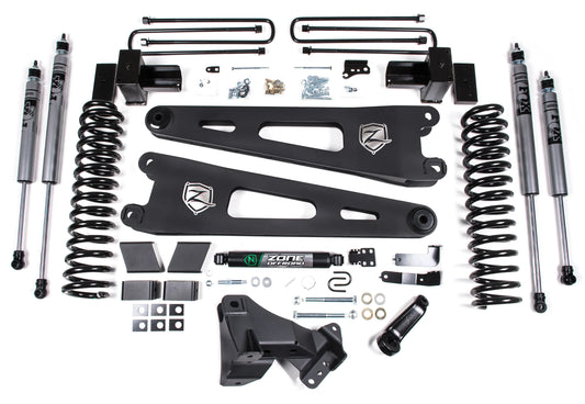 ZONE 2017-2019 F250,F350 4WD DIESEL W/O OVERLOAD 4" SUSPENSION LIFT,FOX