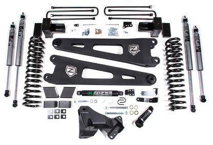 ZONE 2017-2019 F250,F350 4WD DIESEL W/ OVERLOAD 4" SUSPENSION LIFT,FOX