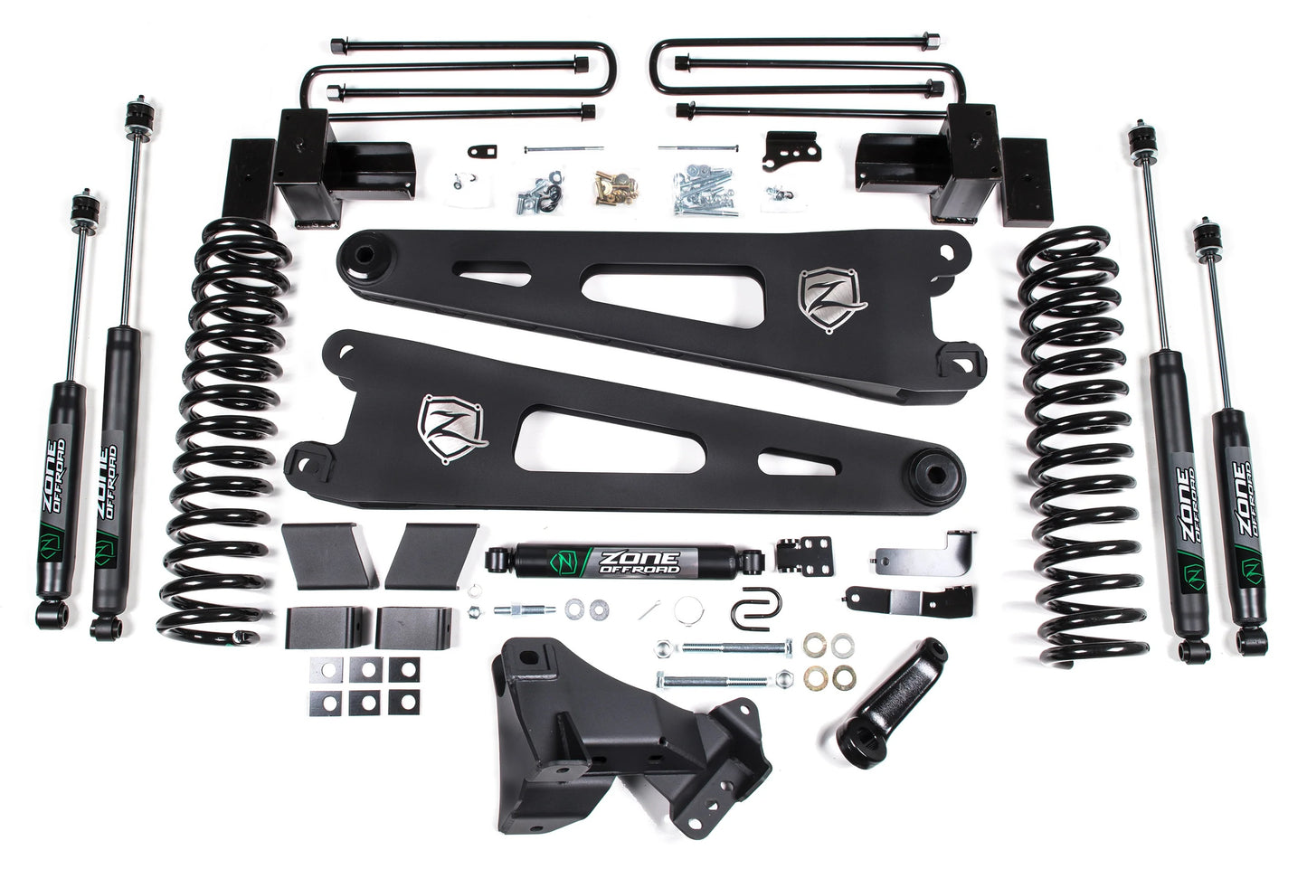 ZONE 2017-2019 F250,F350 4WD DIESEL W/ OVERLOAD 4" SUSPENSION LIFT,NITRO