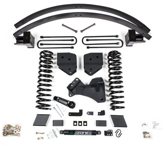 ZONE 2017-2019 F250,F350 4WD DIESEL BLOCK & ADD-A-LEAF,4" SUSPENSION LIFT KIT