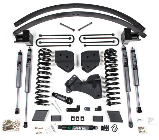 ZONE 2017-2019 F250,F350 4WD DIESEL BLOCK & ADD-A-LEAF,4" SUSPENSION LIFT,FOX