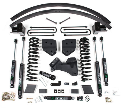 ZONE 2017-2019 F250,F350 4WD DIESEL BLOCK & ADD-A-LEAF,4" SUSPENSION LIFT,NITRO