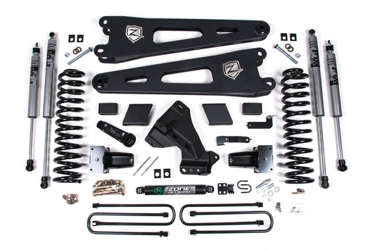 ZONE 2023-2025 F250,F350 4WD DIESEL 2-LEAF,5" RADIUS ARM LIFT KIT & FOX SHOCKS