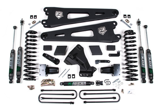 ZONE 2023-2025 F250,F350 4WD DIESEL 2-LEAF,5" RADIUS ARM LIFT KIT & NITRO SHOCKS