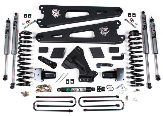 ZONE 2023-2025 F250,F350 4WD DIESEL 3-LEAF,5" RADIUS ARM LIFT KIT & FOX SHOCKS