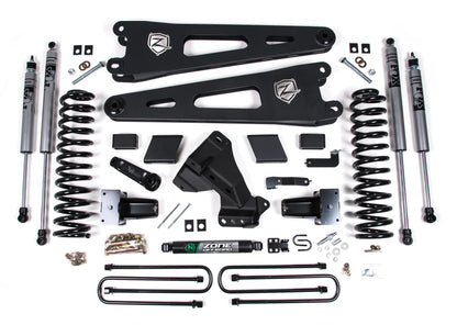 ZONE 2023-2025 F250,F350 4WD GAS 2-LEAF,5" RADIUS ARM LIFT KIT & FOX SHOCKS