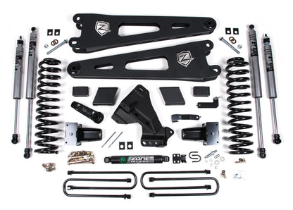 ZONE 2023-2025 F250,F350 4WD GAS 3-LEAF,5" RADIUS ARM LIFT KIT & FOX SHOCKS