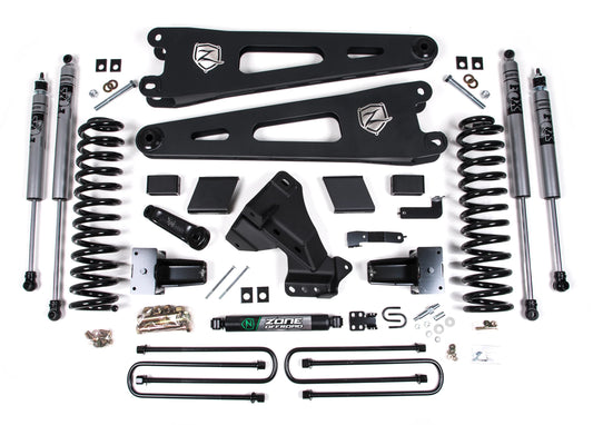 ZONE 2023-2025 F250,F350 4WD GAS 3-LEAF,5" RADIUS ARM LIFT KIT & FOX SHOCKS