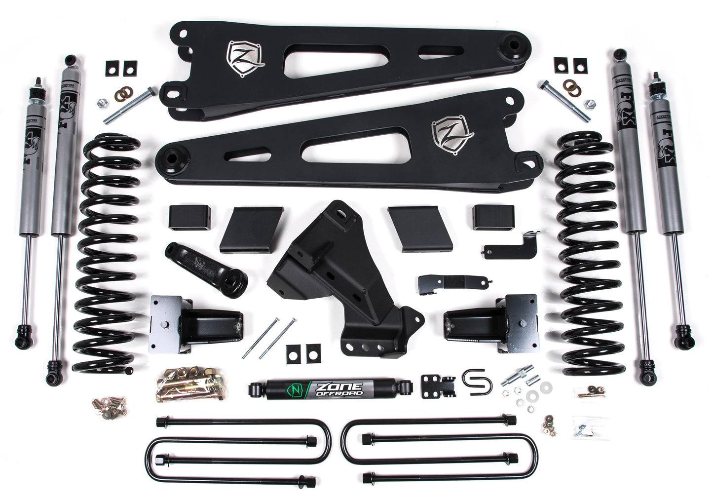 ZONE 2023-2025 F250,F350 4WD DIESEL,7" RADIUS ARM LIFT KIT WITH FOX SHOCKS