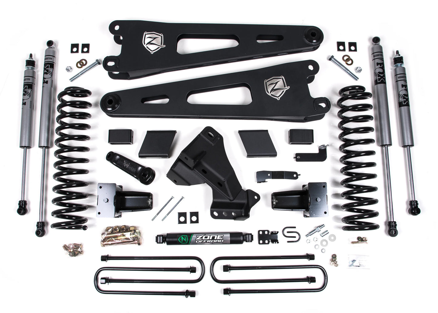 ZONE 2023-2025 F250,F350 4WD GAS,7" RADIUS ARM LIFT KIT WITH FOX SHOCKS