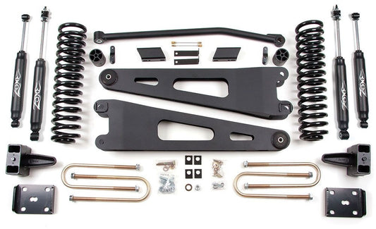 ZONE 2011-2016 F250/350 GAS 4WD W/O OVERLOAD 4" RADIUS ARM LIFT,NITRO SHOCKS