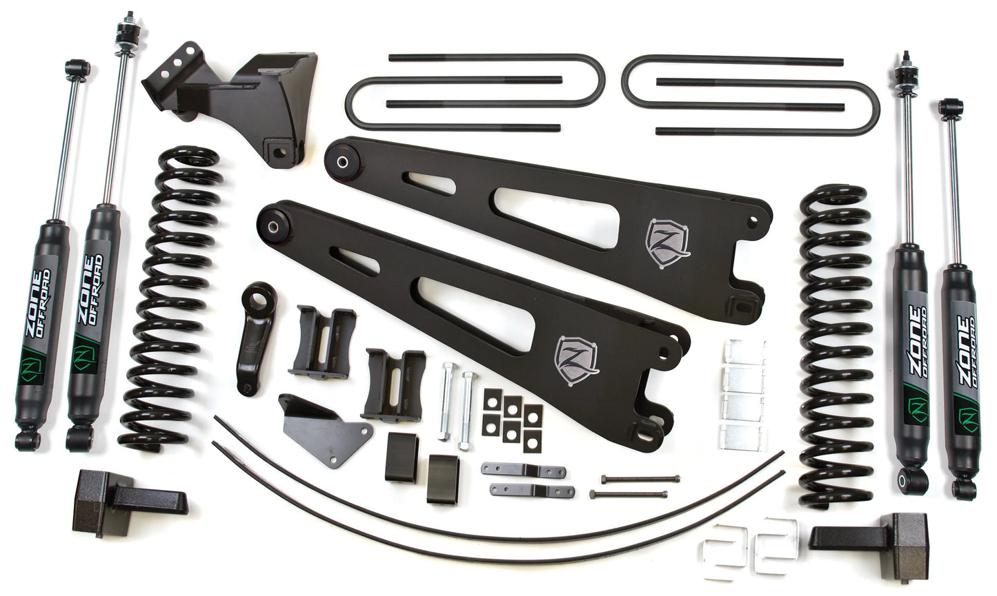 ZONE 2005-2007 FORD F-250,F-350 4WD GAS 6" SUSPENSION LIFT,RADIUS ARMS,NITRO