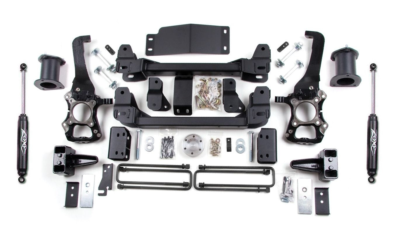 ZONE 2014 F-150 4WD 6" SUSPENSION LIFT KIT,5" REAR BLOCK,NITRO SHOCKS