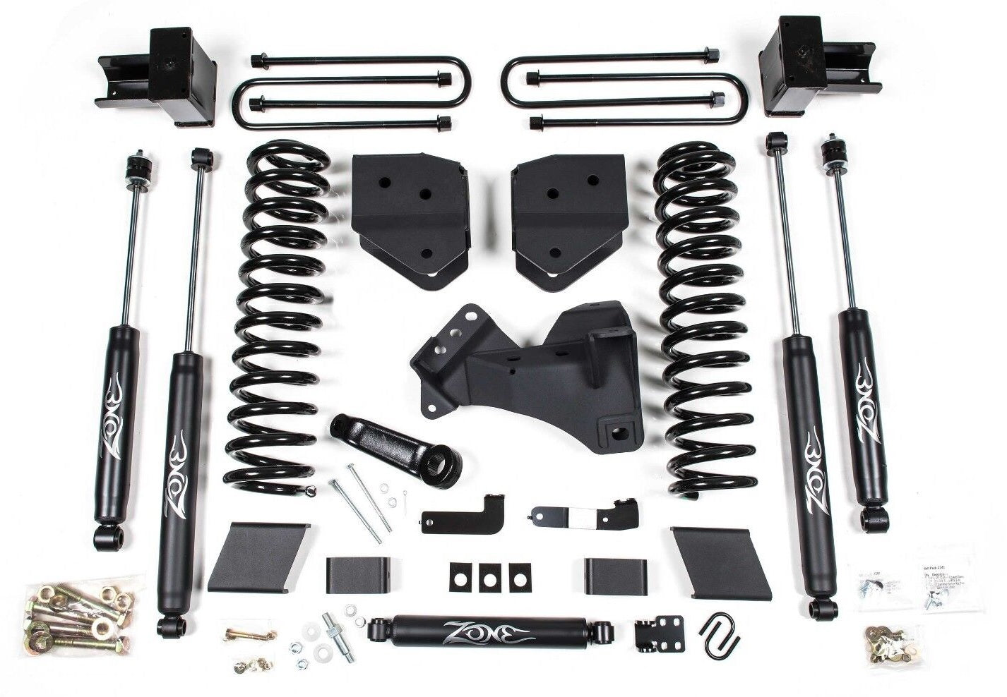ZONE 2017-2019 F250,F350 4WD DIESEL 2-LEAF,4" LIFT KIT WITH NITRO SHOCKS
