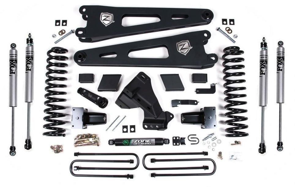 ZONE 2020-2022 F250,F350 4WD GAS,5" RADIUS ARM LIFT KIT WITH FOX SHOCKS