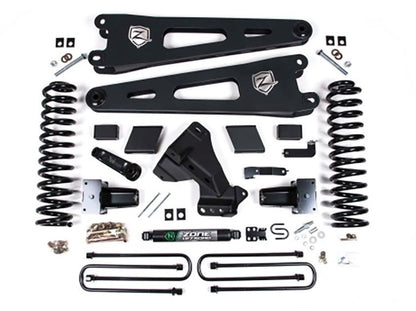 ZONE 2020-2022 F250,F350 4WD GAS,5" RADIUS ARM LIFT KIT WITH NITRO SHOCKS