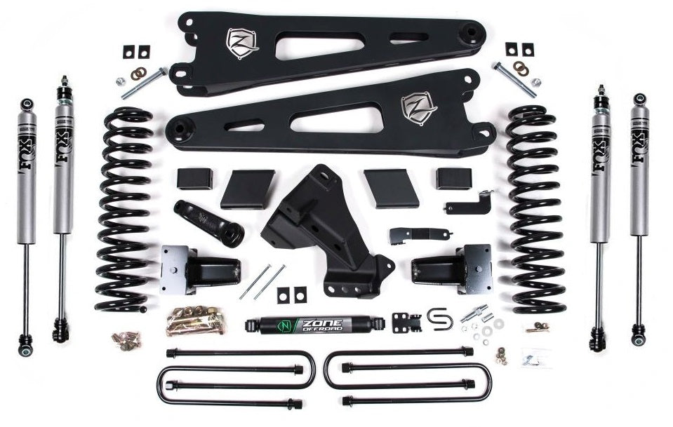 ZONE 2020-2022 F250,F350 4WD GAS,7" RADIUS ARM LIFT KIT WITH FOX SHOCKS