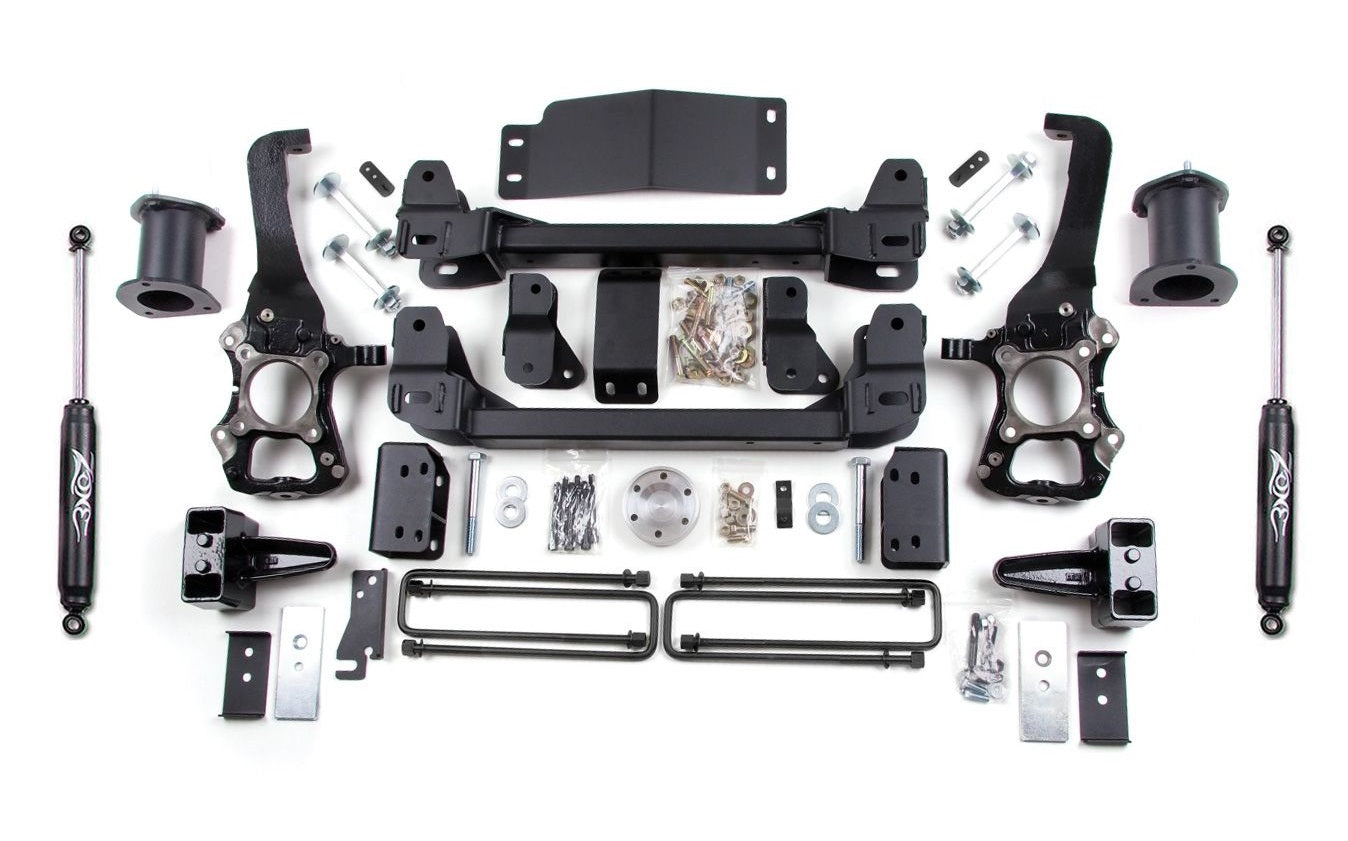 ZONE 2014 F-150 4WD 6" SUSPENSION LIFT KIT,4" REAR BLOCK,NITRO SHOCKS