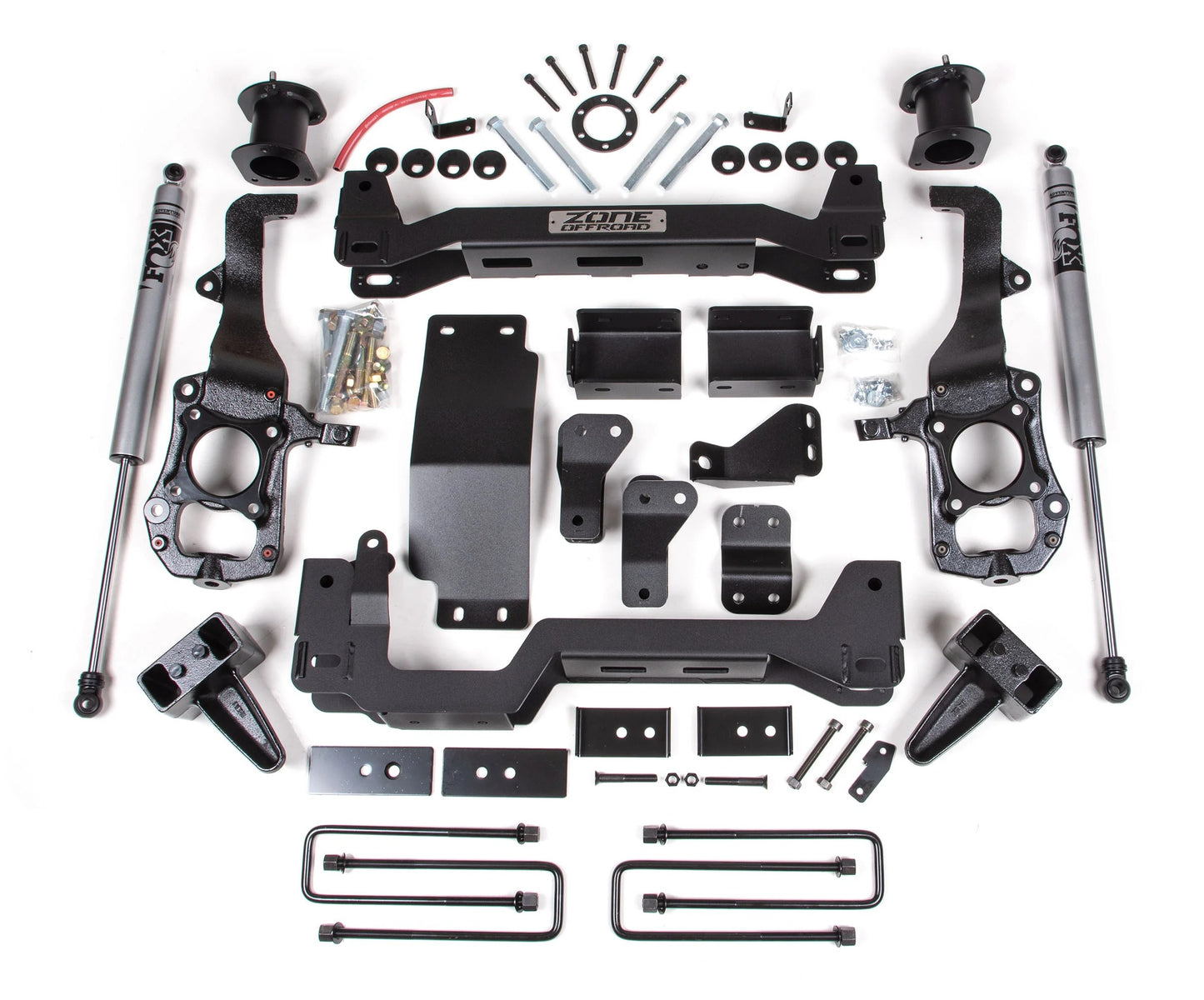 ZONE 2021-2025 FORD F-150 4WD 6" SUSPENSION LIFT KIT,4" BLOCK,FOX SHOCKS