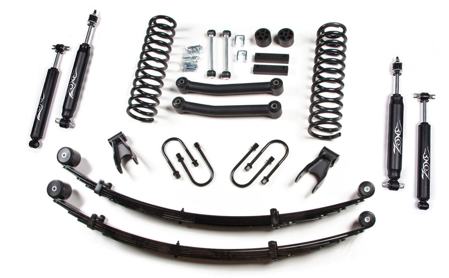 ZONE 4.5" COIL SPRING LIFT KIT WITH NITRO SHOCKS,84-01 JEEP XJ W/ DANA 35 REAR