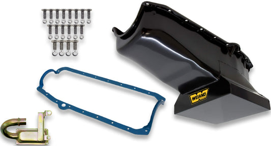 OIL PAN KIT,SBC,58-79,DRAG,BLACK,8 1/4"