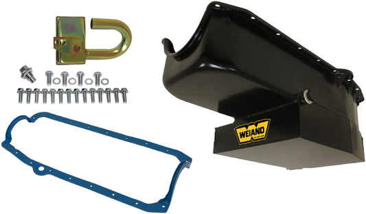 OIL PAN KIT,SBC,58-79,OVAL TRACK,BLACK,7 1/4"
